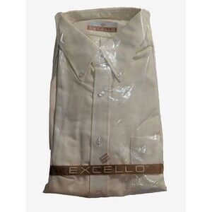 70's Vintage Excello Long Sleeve Shirt Mens 16 1/2 /34 Cotton Yellow New In Pkg.